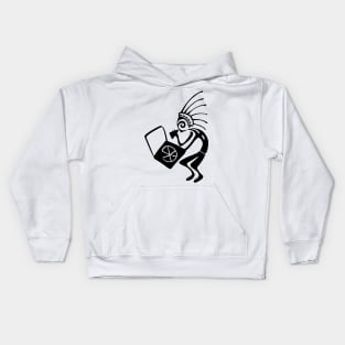 Kokopelli pizza black Kids Hoodie